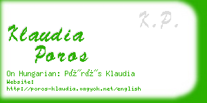 klaudia poros business card